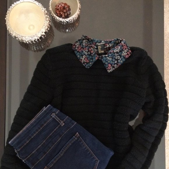 NWOT Forever21 Floral Flare Sleeve Collared Blouse - Picture 5 of 5